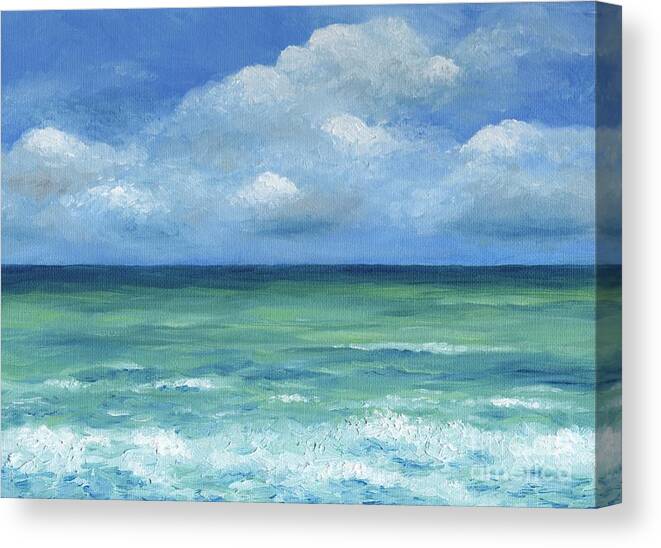 Oil Canvas Print featuring the painting Sea View 273 by Lucie Dumas