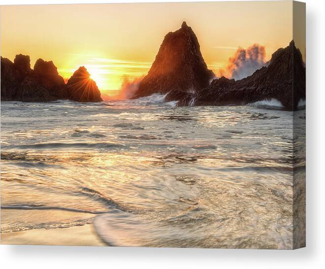 Seal Rock Canvas Print featuring the photograph Seal Rock by Russell Pugh