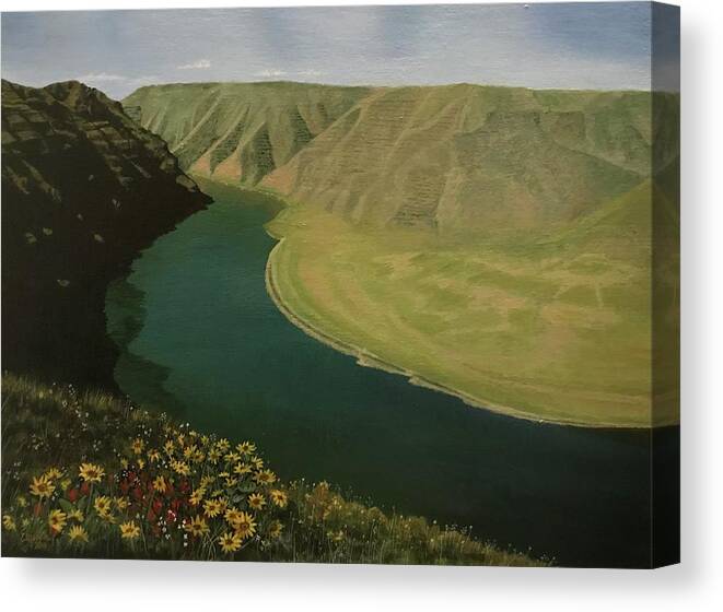 Snake River Canvas Print featuring the painting Snake RIver by Elizabeth Mundaden
