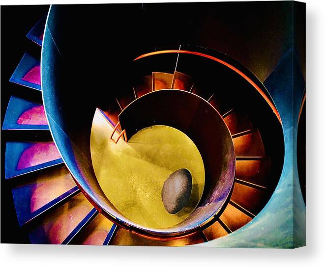 Urban Canvas Print featuring the photograph Staircase - Los Angeles California by Arnon Orbach