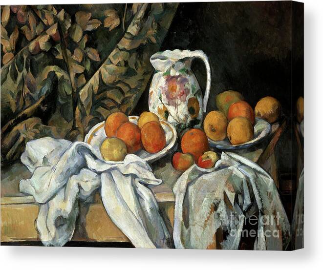 Oil Painting Canvas Print featuring the drawing Still Life With Drapery, C1895. Artist by Heritage Images