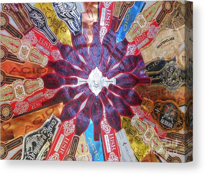 Sun Canvas Print featuring the mixed media Stogie Sun by Nancy Graham