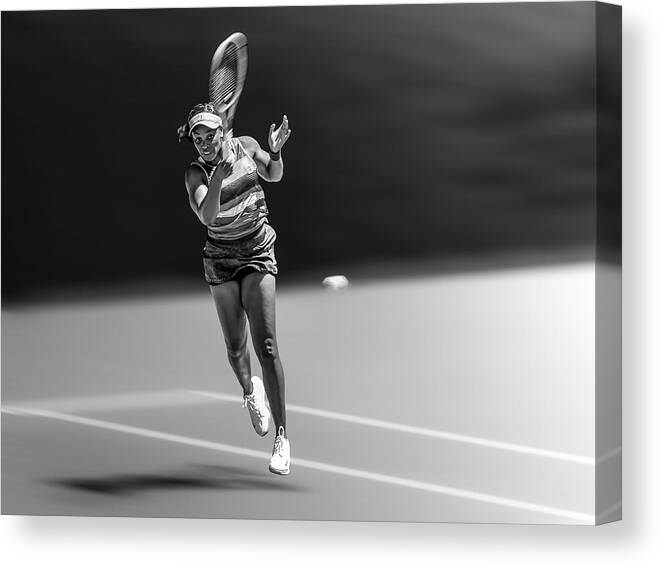 Tennis Canvas Print featuring the photograph Strike by Irene Yu Wu