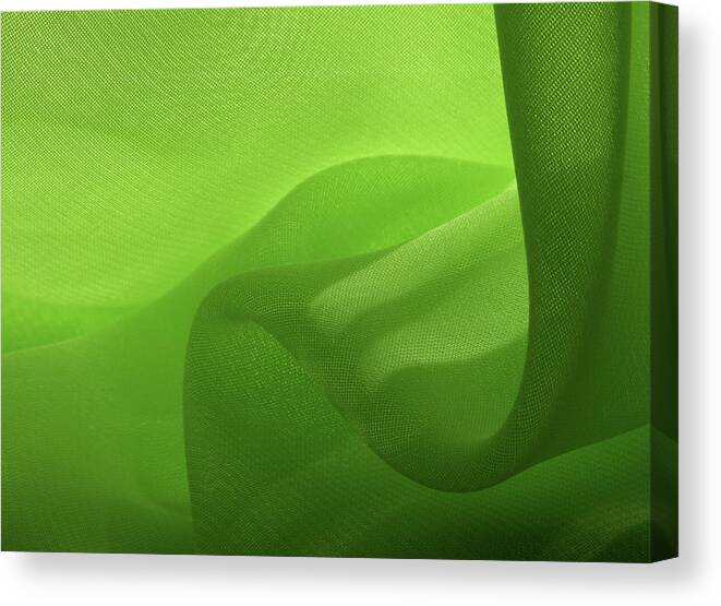 Curve Canvas Print featuring the photograph Textile Sculpture In Green by Sunara
