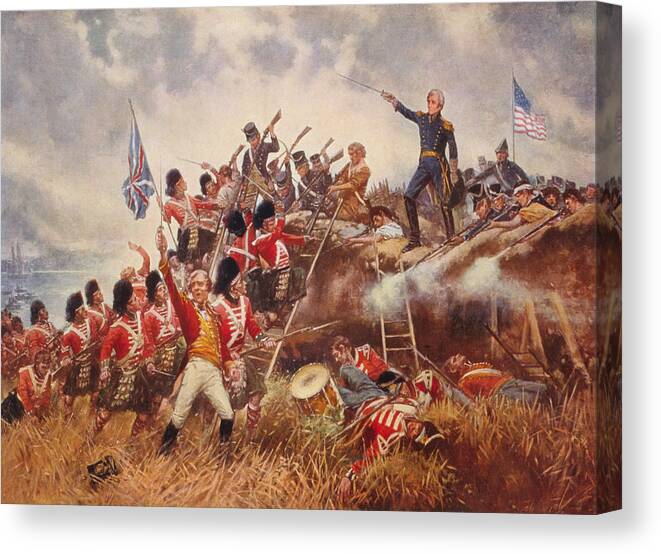 War Of 1812 Canvas Print featuring the painting The Battle of New Orleans by E. Percy Moran