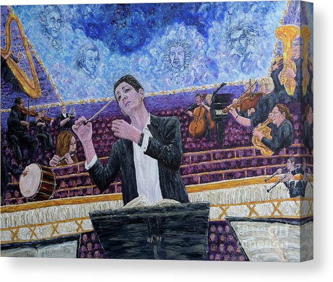 Music Canvas Print featuring the painting The Heart's Passion Awakens the Soul by Linda Donlin