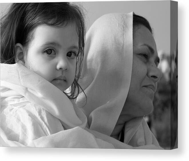 #iran #ahvaz #karunriver #baptism #eyes Canvas Print featuring the photograph The Look by Sima Fazel