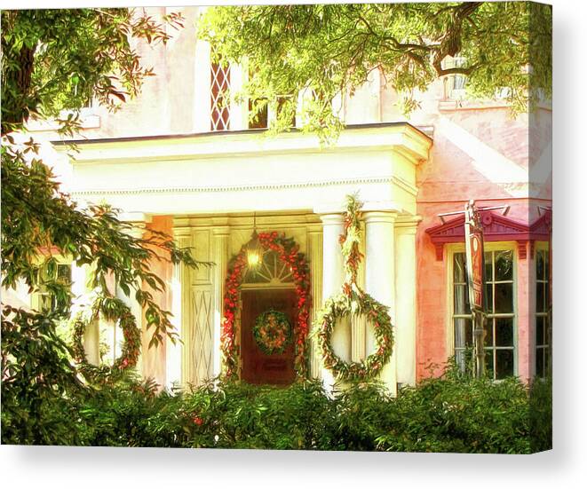 Architecture Canvas Print featuring the photograph The Olde Pink House by Susan Hope Finley