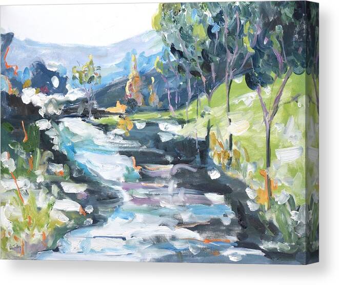 Abstract Landscape Canvas Print featuring the painting The Promises of Spring by Donna Tuten