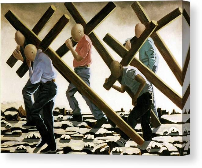 Surreal Canvas Print featuring the painting The Walk by Anthony Falbo
