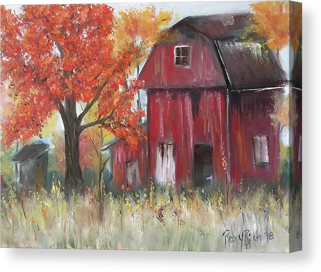 Barn Canvas Print featuring the photograph The Abandoned Barn by Roxy Rich