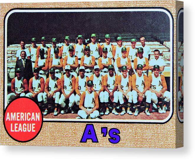 Topps team card for the 1968 Oakland As Canvas Print / Canvas Art