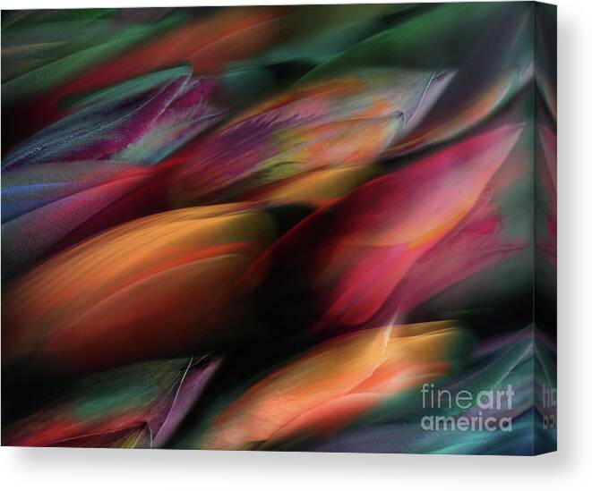 Tulips Canvas Print featuring the mixed media Tulip Flow by Jacky Gerritsen