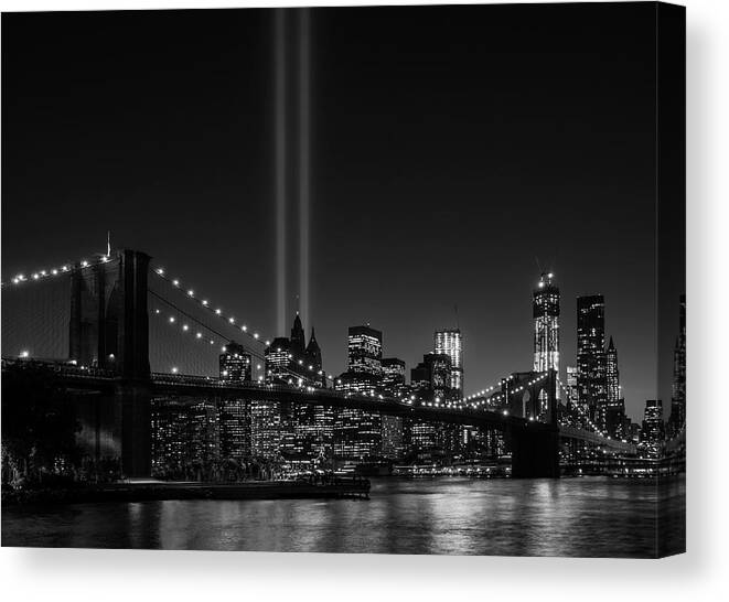 Suspension Bridge Canvas Print featuring the photograph Usa, New York City, View Over Hudson by Daniel Grill