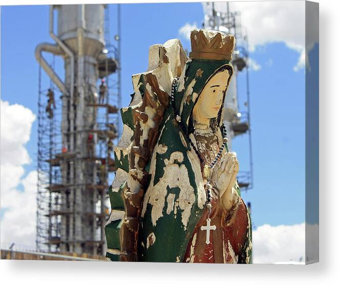 Landscape Canvas Print featuring the photograph Virgen and the Distillation Towers by Jonathan Thompson