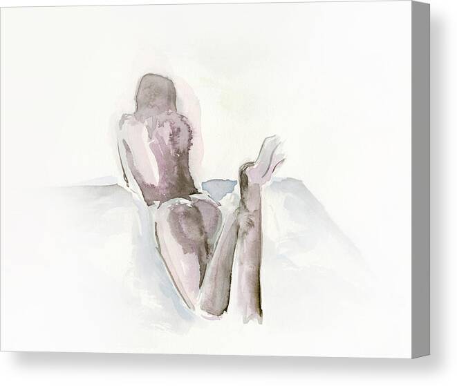 Watercolour Nude 1 Canvas Print featuring the digital art Watercolour Nude 1 by Nicky Kumar