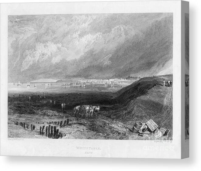 Horse Canvas Print featuring the drawing Whitstable, Kent, 19th Century. Artist by Print Collector