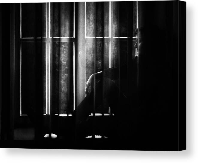 Woman Canvas Print featuring the photograph Window Blues by Samanta