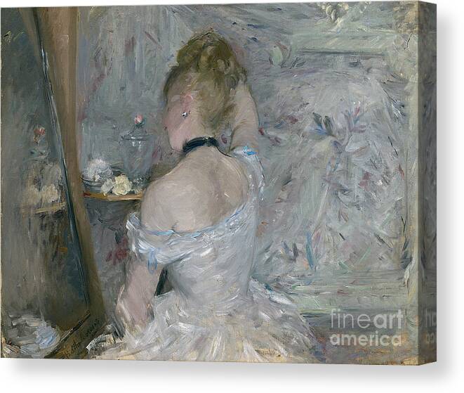 Oil Painting Canvas Print featuring the drawing Woman At Her Toilette, 1875-1880 by Heritage Images