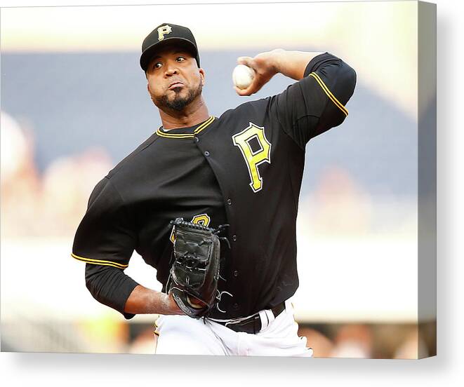 People Canvas Print featuring the photograph Francisco Liriano by Jared Wickerham