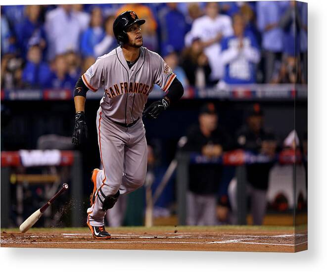 Game Two Canvas Print featuring the photograph Gregor Blanco #1 by Elsa