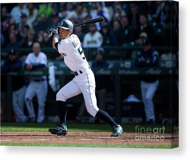 Following Canvas Print featuring the photograph Ichiro Suzuki and Cap Anson #1 by Lindsey Wasson
