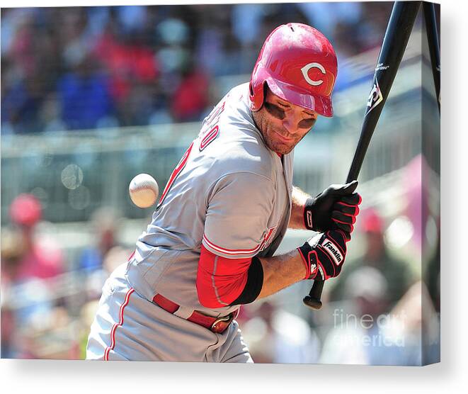 Atlanta Canvas Print featuring the photograph Joey Votto by Scott Cunningham