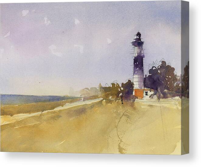 Lighthouse Canvas Print featuring the painting Lighthouse #1 by Dorrie Rifkin