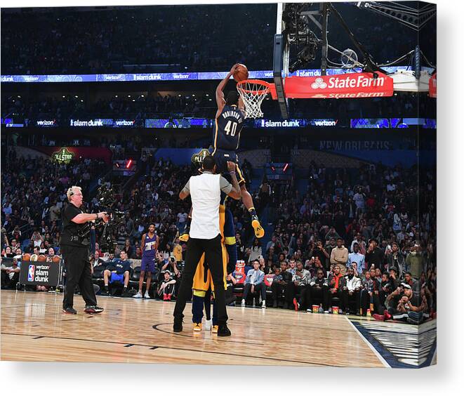Event Canvas Print featuring the photograph Paul George and Glenn Robinson by Jesse D. Garrabrant