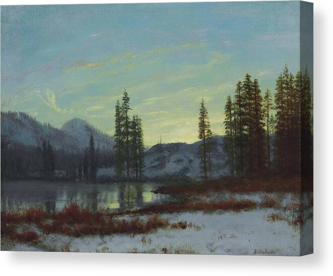 Snow In The Rockies Canvas Print featuring the painting Snow in the Rockies #1 by Alexander Ivanov