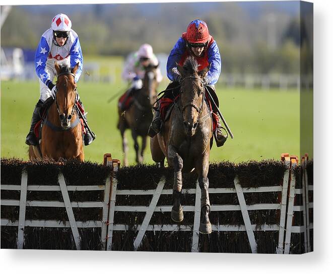 Sports Track Canvas Print featuring the photograph Punchestown Races #10 by Alan Crowhurst