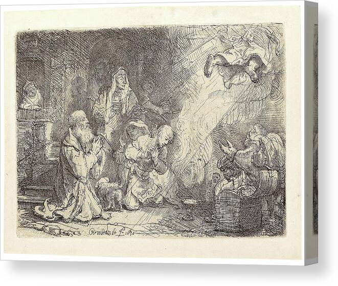 Vintage Canvas Print featuring the painting Rembrandt Harmensz van Rijn #10 by MotionAge Designs