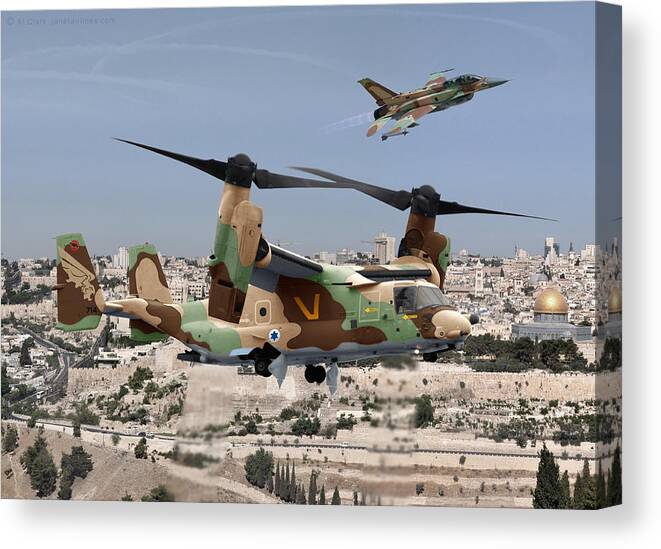 Osprey Canvas Print featuring the digital art V-22I Pandion by Custom Aviation Art