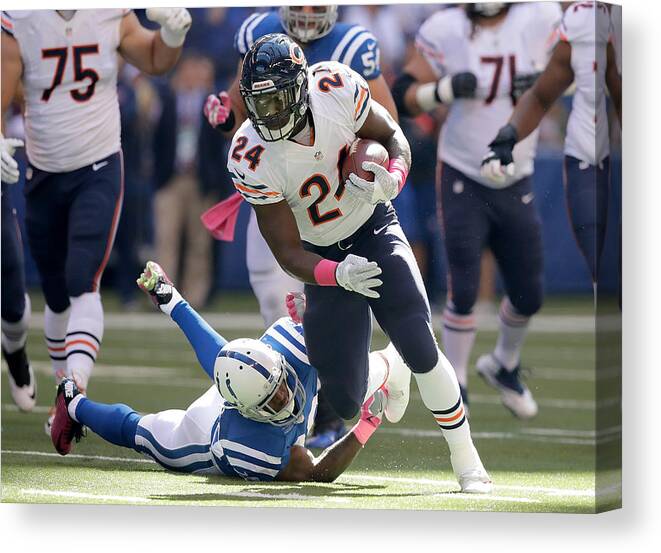 People Canvas Print featuring the photograph Chicago Bears v Indianapolis Colts #16 by Andy Lyons