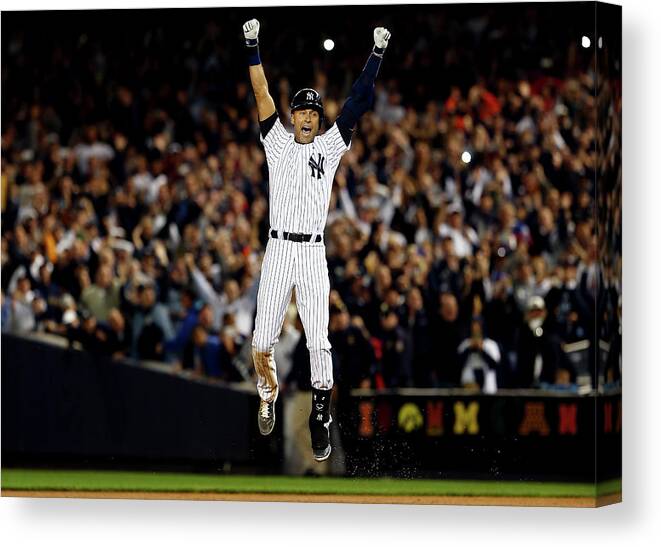 Ninth Inning Canvas Print featuring the photograph Derek Jeter by Elsa