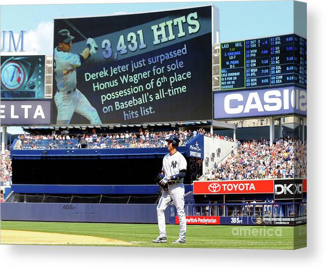 People Canvas Print featuring the photograph Derek Jeter #2 by Jim Mcisaac