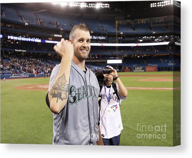 People Canvas Print featuring the photograph James Paxton by Tom Szczerbowski