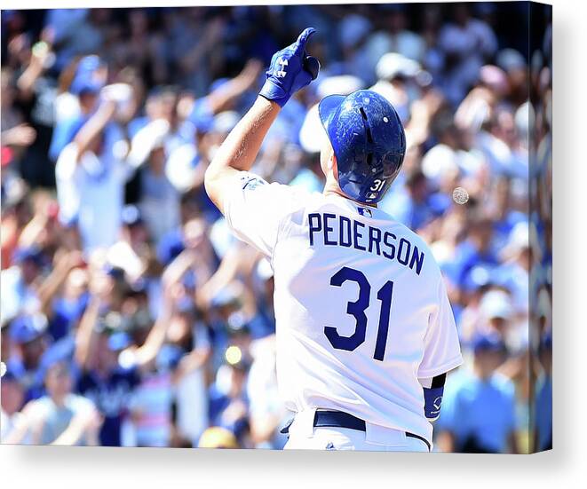 People Canvas Print featuring the photograph Joc Pederson by Harry How