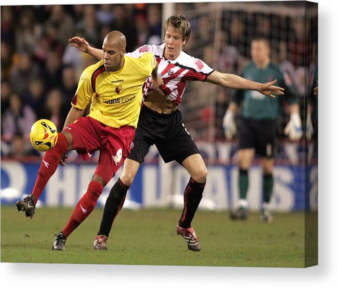England Canvas Print featuring the photograph Sheffield United v Watford #2 by Mark Thompson