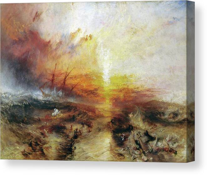 Boat Canvas Print featuring the painting The Slave Ship #2 by JMW Turner