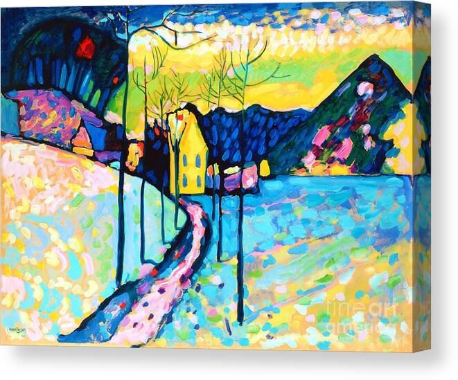Winter Landscape Canvas Print featuring the painting Winter Landscape, 1909 by Wassily Kandinsky
