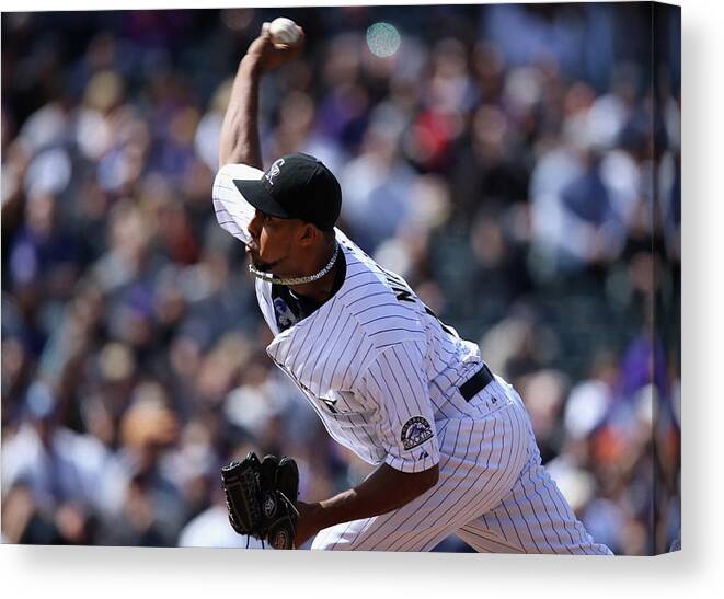 Baseball Pitcher Canvas Print featuring the photograph Juan Nicasio by Doug Pensinger