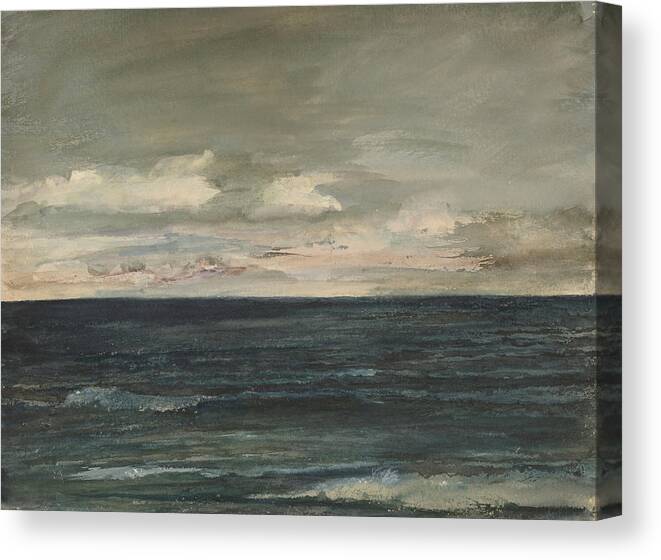  Canvas Print featuring the drawing Lesson Study on Jersey Coast #4 by John La Farge