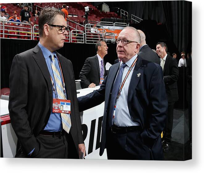 Tim Murray Canvas Print featuring the photograph 2014 NHL Draft - Rounds 2-7 by Bruce Bennett