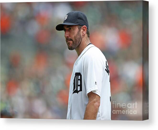 People Canvas Print featuring the photograph Justin Verlander by Leon Halip
