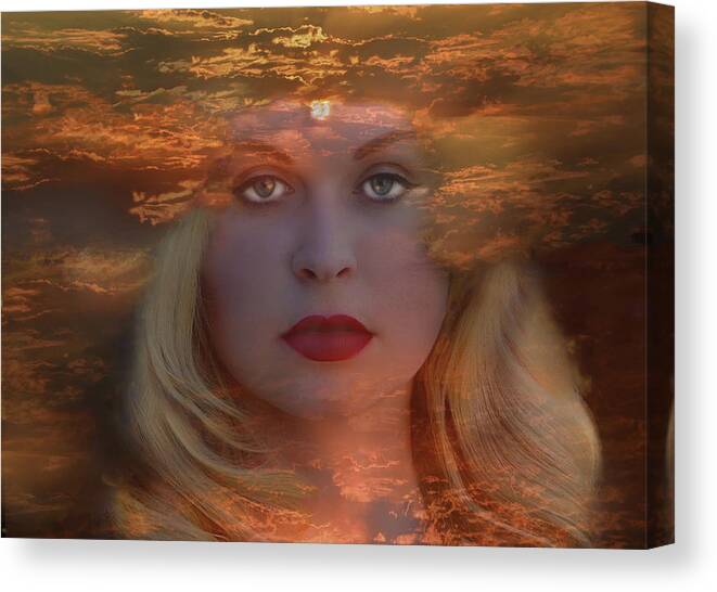 Sunset Face Canvas Print featuring the photograph A Face in the Sunset by Marilyn MacCrakin