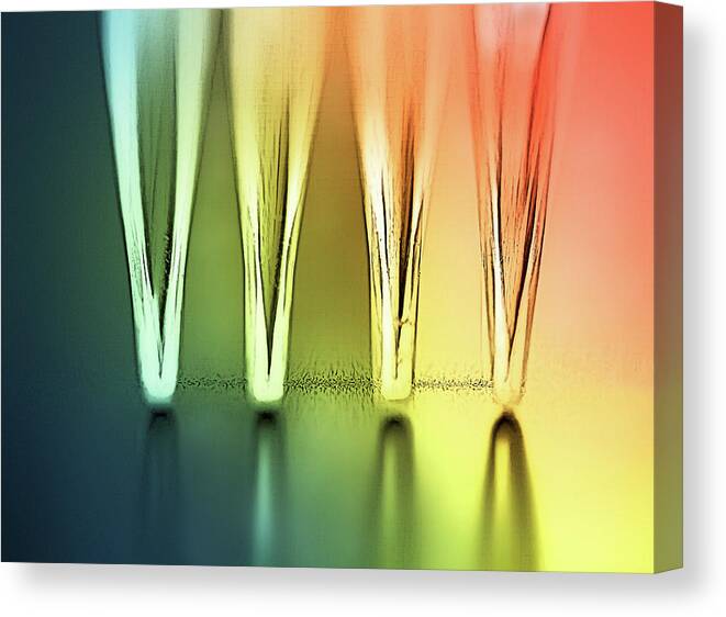 Fork Canvas Print featuring the photograph A Fork and its Reflection by Sylvia Goldkranz