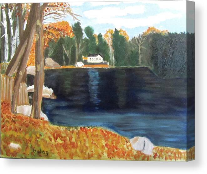 Maine Canvas Print featuring the painting A Quiet Day by Linda Feinberg