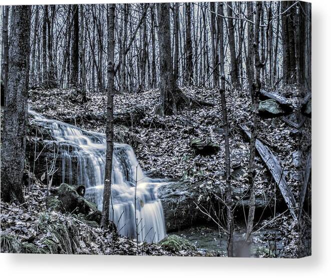  Canvas Print featuring the photograph A Secret Falls in the Fall by Brad Nellis
