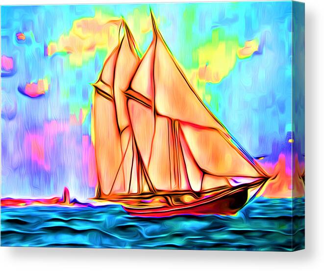 Abstract Canvas Print featuring the digital art A Wind at My Sails - Abstract by Ronald Mills